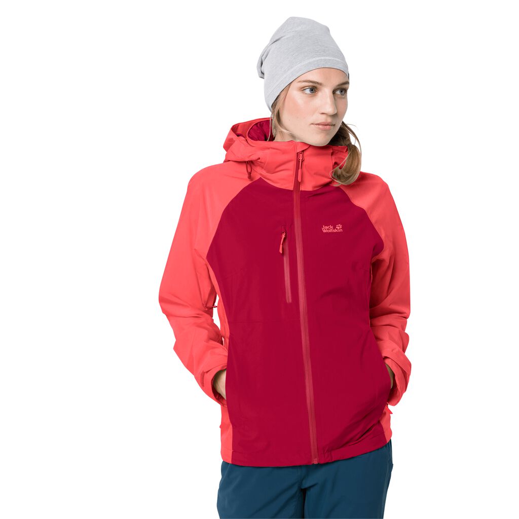 Jack Wolfskin MOUNT EMIN Női Vízálló Kabát Mélypiros - JXVCAQ-254